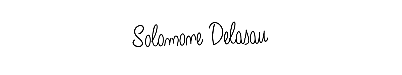 How to make Solomone Delasau name signature. Use Angelique-Rose-font-FFP style for creating short signs online. This is the latest handwritten sign. Solomone Delasau signature style 5 images and pictures png