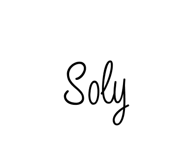 Make a beautiful signature design for name Soly. With this signature (Angelique-Rose-font-FFP) style, you can create a handwritten signature for free. Soly signature style 5 images and pictures png