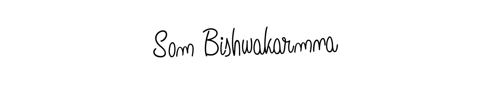 You should practise on your own different ways (Angelique-Rose-font-FFP) to write your name (Som Bishwakarmna) in signature. don't let someone else do it for you. Som Bishwakarmna signature style 5 images and pictures png