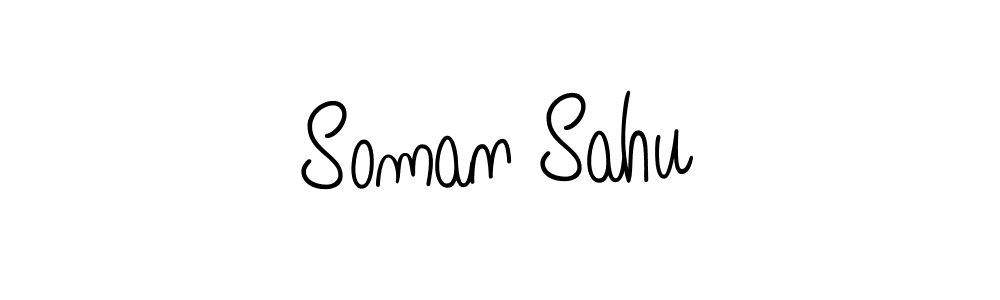 Make a beautiful signature design for name Soman Sahu. With this signature (Angelique-Rose-font-FFP) style, you can create a handwritten signature for free. Soman Sahu signature style 5 images and pictures png