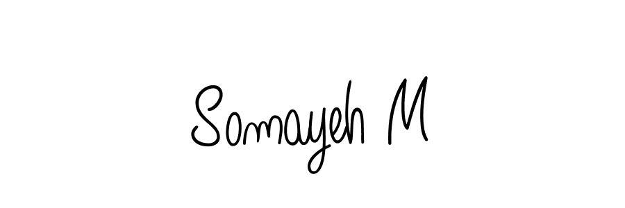 Use a signature maker to create a handwritten signature online. With this signature software, you can design (Angelique-Rose-font-FFP) your own signature for name Somayeh M. Somayeh M signature style 5 images and pictures png