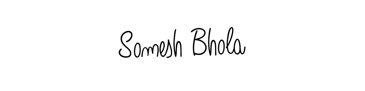 How to make Somesh Bhola name signature. Use Angelique-Rose-font-FFP style for creating short signs online. This is the latest handwritten sign. Somesh Bhola signature style 5 images and pictures png