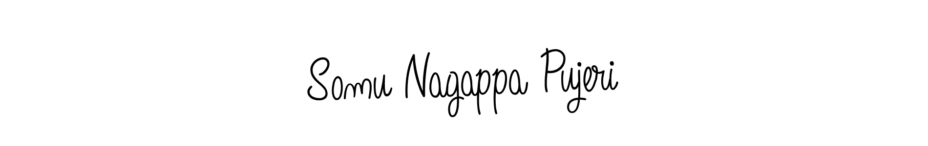 Make a beautiful signature design for name Somu Nagappa Pujeri. With this signature (Angelique-Rose-font-FFP) style, you can create a handwritten signature for free. Somu Nagappa Pujeri signature style 5 images and pictures png