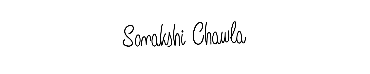 You should practise on your own different ways (Angelique-Rose-font-FFP) to write your name (Sonakshi Chawla) in signature. don't let someone else do it for you. Sonakshi Chawla signature style 5 images and pictures png