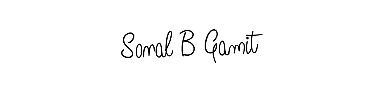 Design your own signature with our free online signature maker. With this signature software, you can create a handwritten (Angelique-Rose-font-FFP) signature for name Sonal B Gamit. Sonal B Gamit signature style 5 images and pictures png