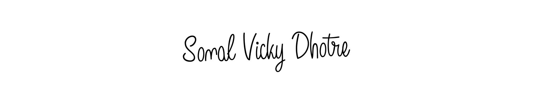 The best way (Angelique-Rose-font-FFP) to make a short signature is to pick only two or three words in your name. The name Sonal Vicky Dhotre include a total of six letters. For converting this name. Sonal Vicky Dhotre signature style 5 images and pictures png