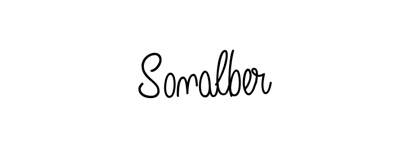 Make a beautiful signature design for name Sonalber. With this signature (Angelique-Rose-font-FFP) style, you can create a handwritten signature for free. Sonalber signature style 5 images and pictures png