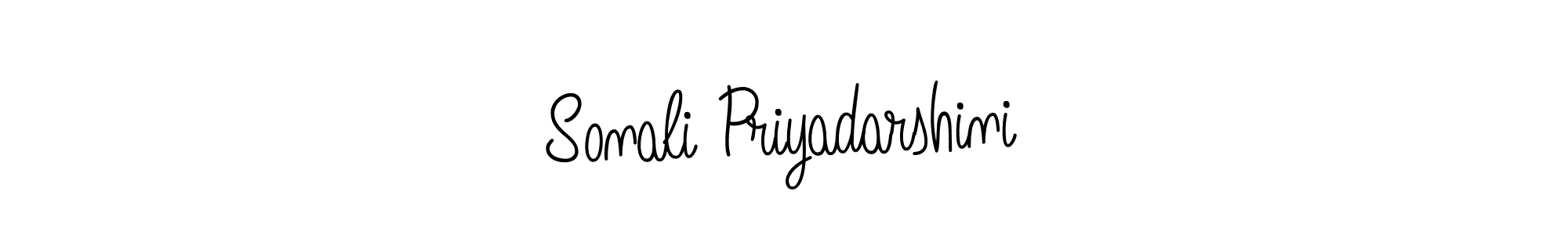 The best way (Angelique-Rose-font-FFP) to make a short signature is to pick only two or three words in your name. The name Sonali Priyadarshini include a total of six letters. For converting this name. Sonali Priyadarshini signature style 5 images and pictures png