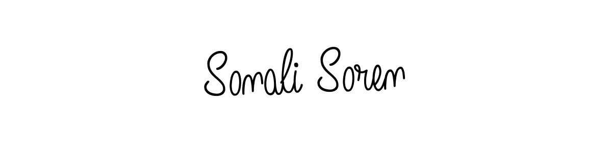 The best way (Angelique-Rose-font-FFP) to make a short signature is to pick only two or three words in your name. The name Sonali Soren include a total of six letters. For converting this name. Sonali Soren signature style 5 images and pictures png
