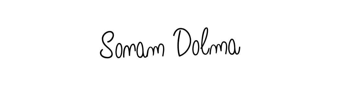 How to make Sonam Dolma signature? Angelique-Rose-font-FFP is a professional autograph style. Create handwritten signature for Sonam Dolma name. Sonam Dolma signature style 5 images and pictures png