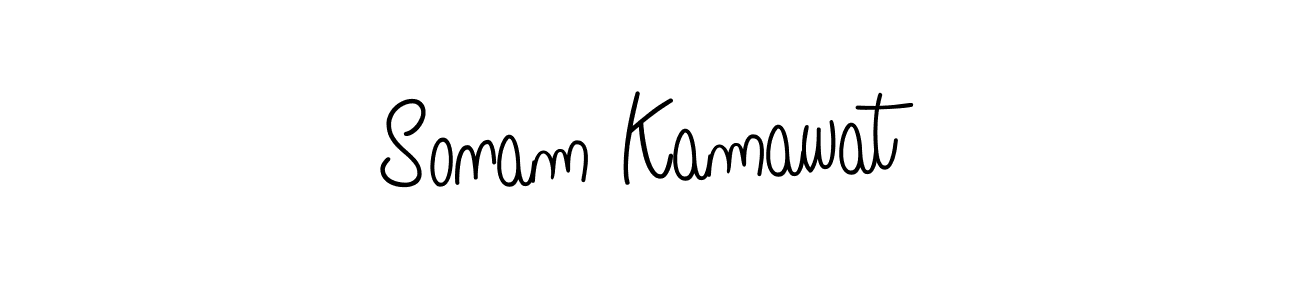Make a beautiful signature design for name Sonam Kamawat. With this signature (Angelique-Rose-font-FFP) style, you can create a handwritten signature for free. Sonam Kamawat signature style 5 images and pictures png