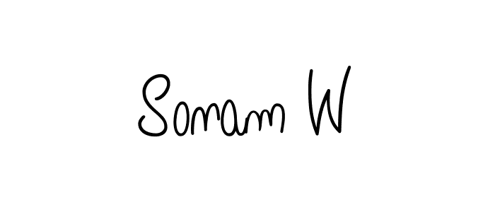 Sonam W stylish signature style. Best Handwritten Sign (Angelique-Rose-font-FFP) for my name. Handwritten Signature Collection Ideas for my name Sonam W. Sonam W signature style 5 images and pictures png