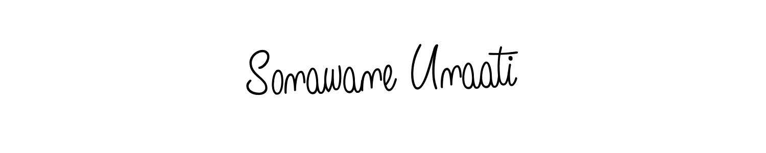 Use a signature maker to create a handwritten signature online. With this signature software, you can design (Angelique-Rose-font-FFP) your own signature for name Sonawane Unaati. Sonawane Unaati signature style 5 images and pictures png