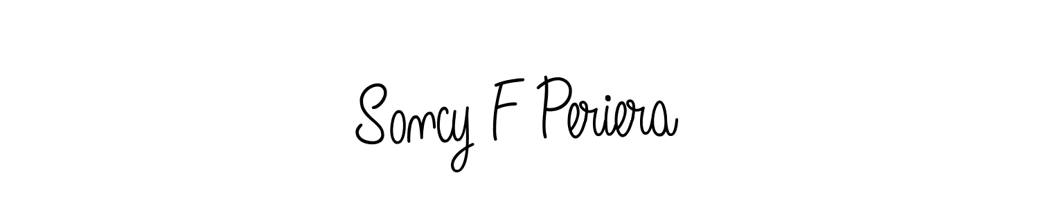 You should practise on your own different ways (Angelique-Rose-font-FFP) to write your name (Soncy F Periera) in signature. don't let someone else do it for you. Soncy F Periera signature style 5 images and pictures png