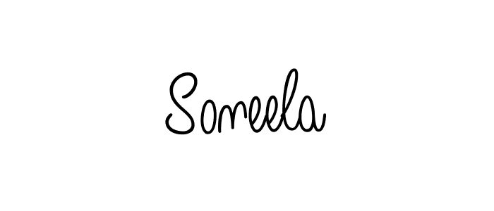 You should practise on your own different ways (Angelique-Rose-font-FFP) to write your name (Soneela) in signature. don't let someone else do it for you. Soneela signature style 5 images and pictures png