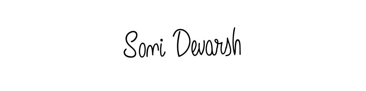 How to make Soni Devarsh name signature. Use Angelique-Rose-font-FFP style for creating short signs online. This is the latest handwritten sign. Soni Devarsh signature style 5 images and pictures png