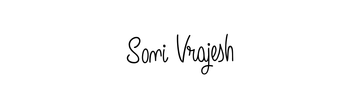 Soni Vrajesh stylish signature style. Best Handwritten Sign (Angelique-Rose-font-FFP) for my name. Handwritten Signature Collection Ideas for my name Soni Vrajesh. Soni Vrajesh signature style 5 images and pictures png