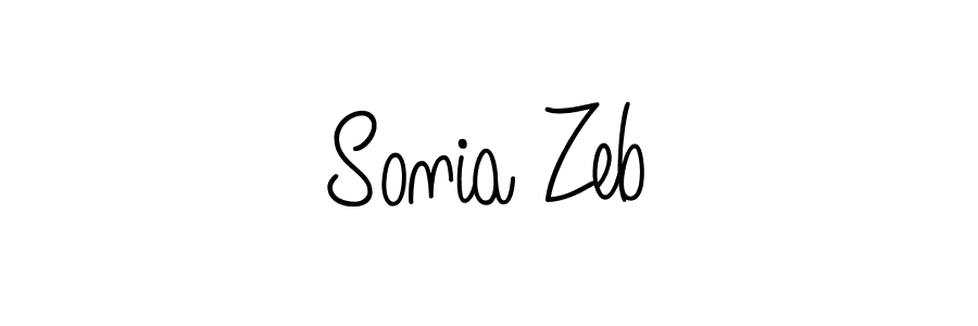 How to make Sonia Zeb name signature. Use Angelique-Rose-font-FFP style for creating short signs online. This is the latest handwritten sign. Sonia Zeb signature style 5 images and pictures png