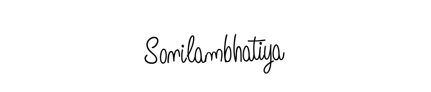 Design your own signature with our free online signature maker. With this signature software, you can create a handwritten (Angelique-Rose-font-FFP) signature for name Sonilambhatiya. Sonilambhatiya signature style 5 images and pictures png