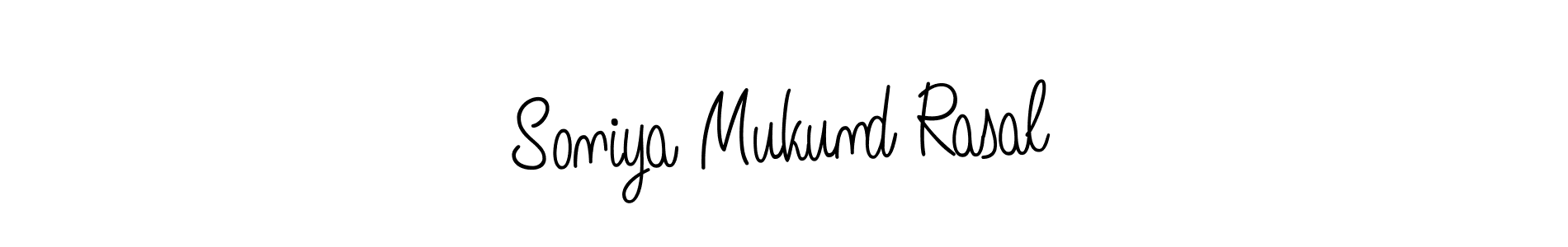 How to make Soniya Mukund Rasal name signature. Use Angelique-Rose-font-FFP style for creating short signs online. This is the latest handwritten sign. Soniya Mukund Rasal signature style 5 images and pictures png