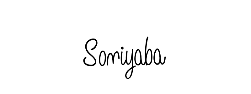 Make a beautiful signature design for name Soniyaba. With this signature (Angelique-Rose-font-FFP) style, you can create a handwritten signature for free. Soniyaba signature style 5 images and pictures png