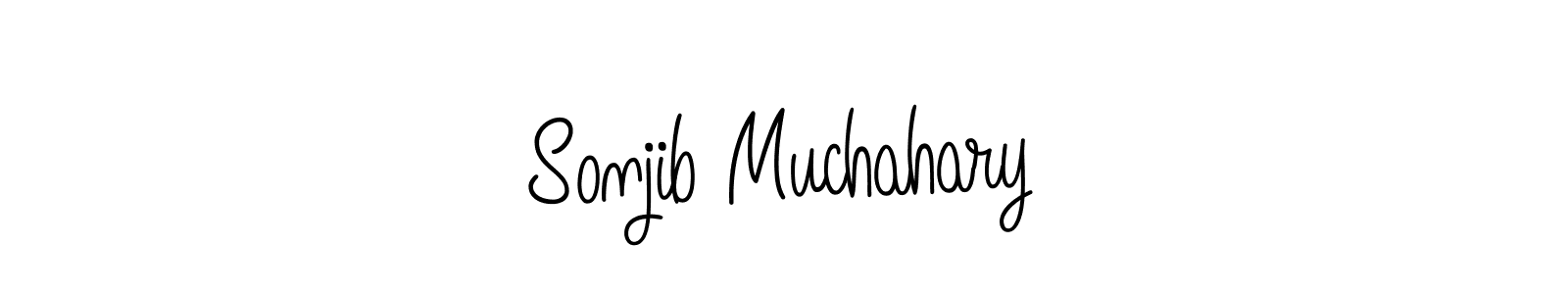 The best way (Angelique-Rose-font-FFP) to make a short signature is to pick only two or three words in your name. The name Sonjib Muchahary include a total of six letters. For converting this name. Sonjib Muchahary signature style 5 images and pictures png