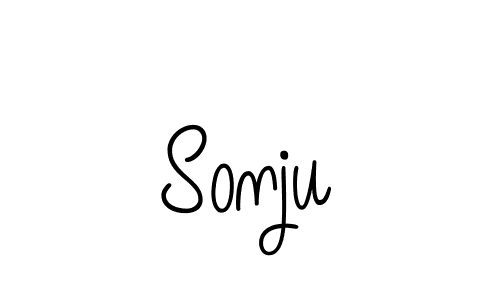 Use a signature maker to create a handwritten signature online. With this signature software, you can design (Angelique-Rose-font-FFP) your own signature for name Sonju. Sonju signature style 5 images and pictures png