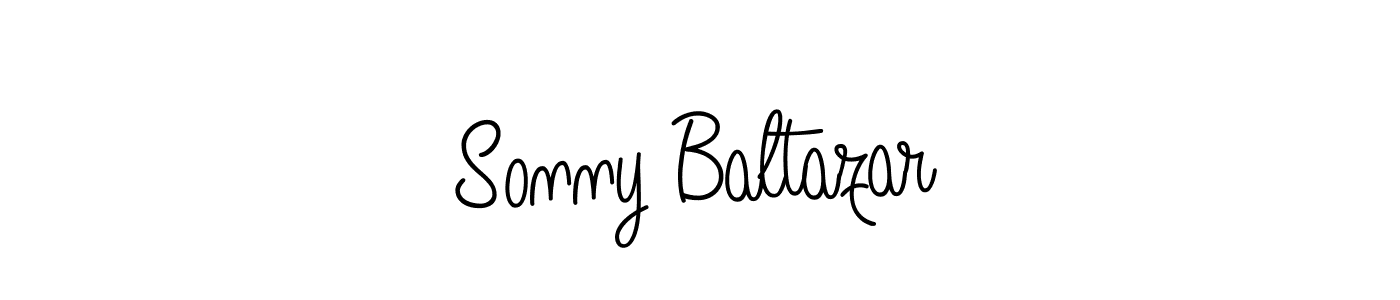 You should practise on your own different ways (Angelique-Rose-font-FFP) to write your name (Sonny Baltazar) in signature. don't let someone else do it for you. Sonny Baltazar signature style 5 images and pictures png
