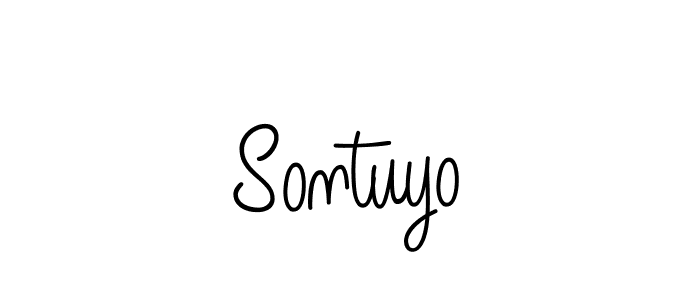 Make a beautiful signature design for name Sontuyo. With this signature (Angelique-Rose-font-FFP) style, you can create a handwritten signature for free. Sontuyo signature style 5 images and pictures png