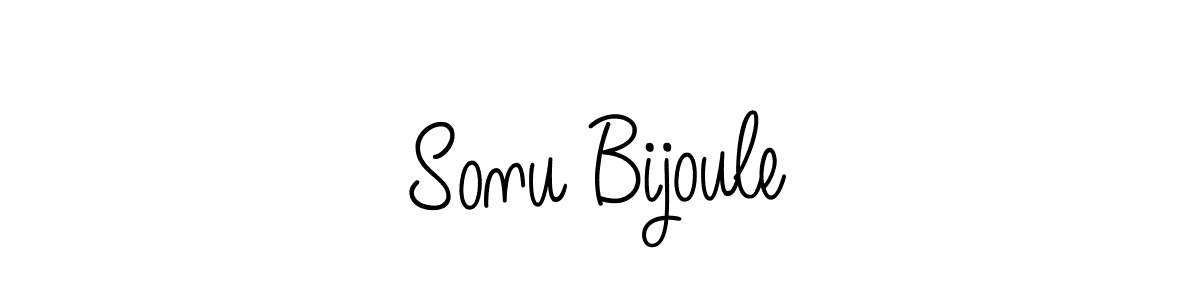 You should practise on your own different ways (Angelique-Rose-font-FFP) to write your name (Sonu Bijoule) in signature. don't let someone else do it for you. Sonu Bijoule signature style 5 images and pictures png