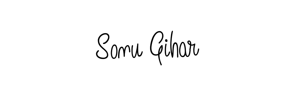 How to make Sonu Gihar name signature. Use Angelique-Rose-font-FFP style for creating short signs online. This is the latest handwritten sign. Sonu Gihar signature style 5 images and pictures png