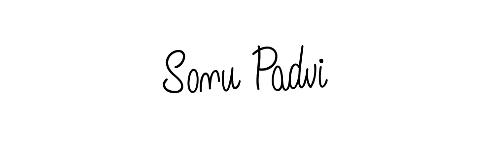 Make a beautiful signature design for name Sonu Padvi. With this signature (Angelique-Rose-font-FFP) style, you can create a handwritten signature for free. Sonu Padvi signature style 5 images and pictures png