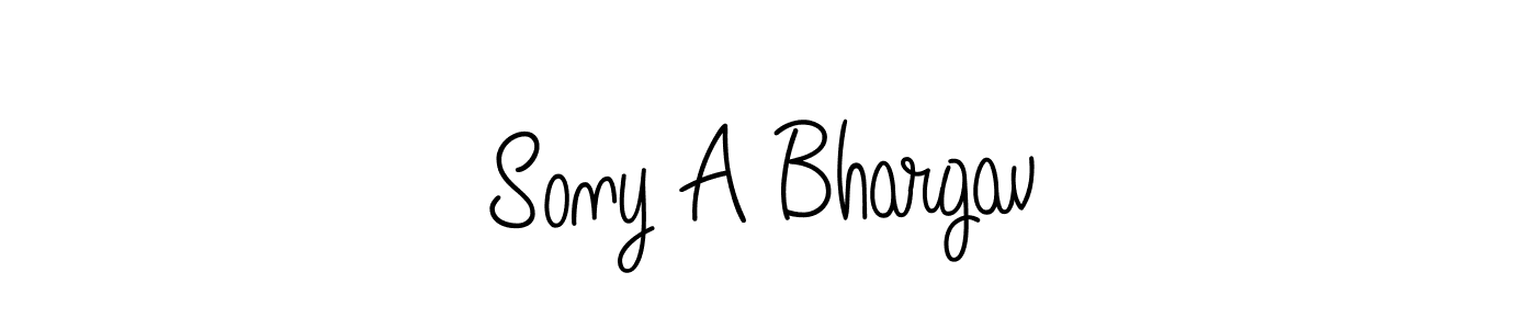 How to make Sony A Bhargav name signature. Use Angelique-Rose-font-FFP style for creating short signs online. This is the latest handwritten sign. Sony A Bhargav signature style 5 images and pictures png