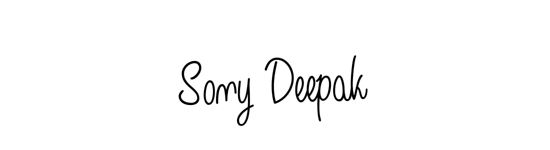 Use a signature maker to create a handwritten signature online. With this signature software, you can design (Angelique-Rose-font-FFP) your own signature for name Sony Deepak. Sony Deepak signature style 5 images and pictures png