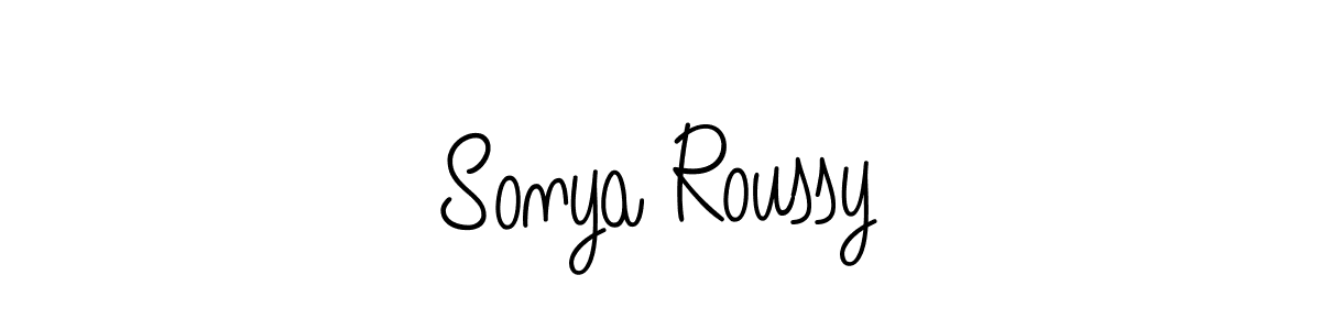 Make a beautiful signature design for name Sonya Roussy. With this signature (Angelique-Rose-font-FFP) style, you can create a handwritten signature for free. Sonya Roussy signature style 5 images and pictures png