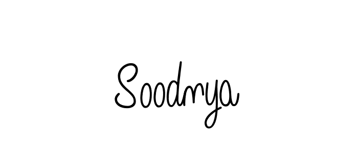 Design your own signature with our free online signature maker. With this signature software, you can create a handwritten (Angelique-Rose-font-FFP) signature for name Soodnya. Soodnya signature style 5 images and pictures png