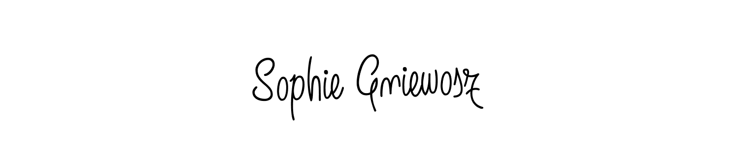 You should practise on your own different ways (Angelique-Rose-font-FFP) to write your name (Sophie Gniewosz) in signature. don't let someone else do it for you. Sophie Gniewosz signature style 5 images and pictures png
