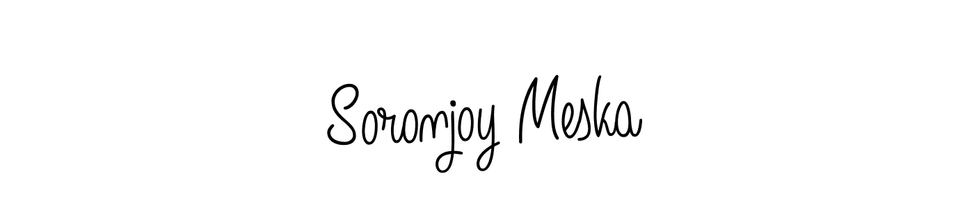 Use a signature maker to create a handwritten signature online. With this signature software, you can design (Angelique-Rose-font-FFP) your own signature for name Soronjoy Meska. Soronjoy Meska signature style 5 images and pictures png