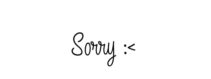 The best way (Angelique-Rose-font-FFP) to make a short signature is to pick only two or three words in your name. The name Sorry :< include a total of six letters. For converting this name. Sorry :< signature style 5 images and pictures png