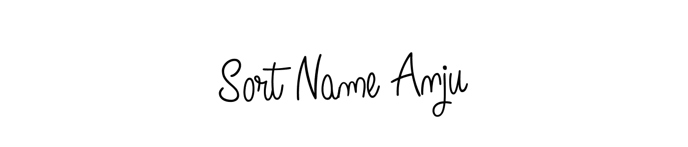 You should practise on your own different ways (Angelique-Rose-font-FFP) to write your name (Sort Name Anju) in signature. don't let someone else do it for you. Sort Name Anju signature style 5 images and pictures png