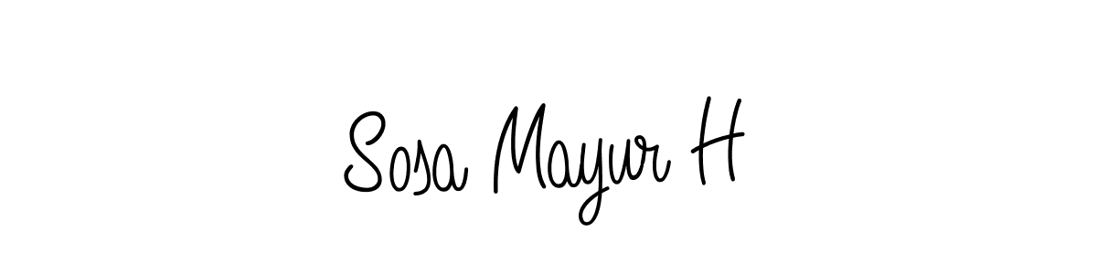 Design your own signature with our free online signature maker. With this signature software, you can create a handwritten (Angelique-Rose-font-FFP) signature for name Sosa Mayur H. Sosa Mayur H signature style 5 images and pictures png