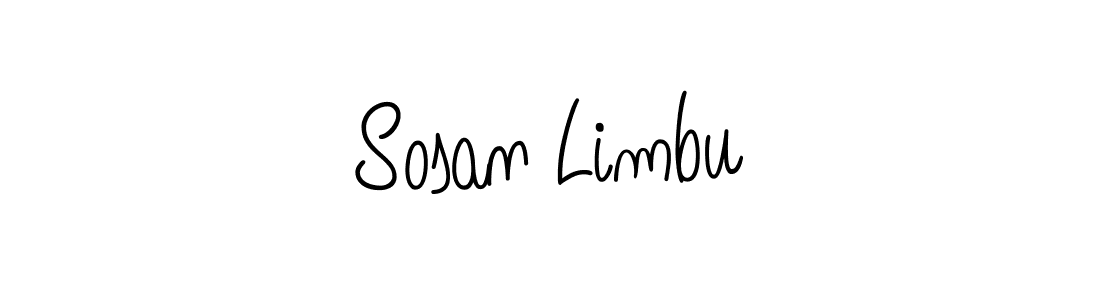 Make a beautiful signature design for name Sosan Limbu. With this signature (Angelique-Rose-font-FFP) style, you can create a handwritten signature for free. Sosan Limbu signature style 5 images and pictures png
