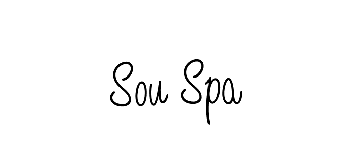 Make a beautiful signature design for name Sou Spa. With this signature (Angelique-Rose-font-FFP) style, you can create a handwritten signature for free. Sou Spa signature style 5 images and pictures png