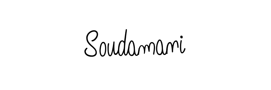 Make a beautiful signature design for name Soudamani. With this signature (Angelique-Rose-font-FFP) style, you can create a handwritten signature for free. Soudamani signature style 5 images and pictures png