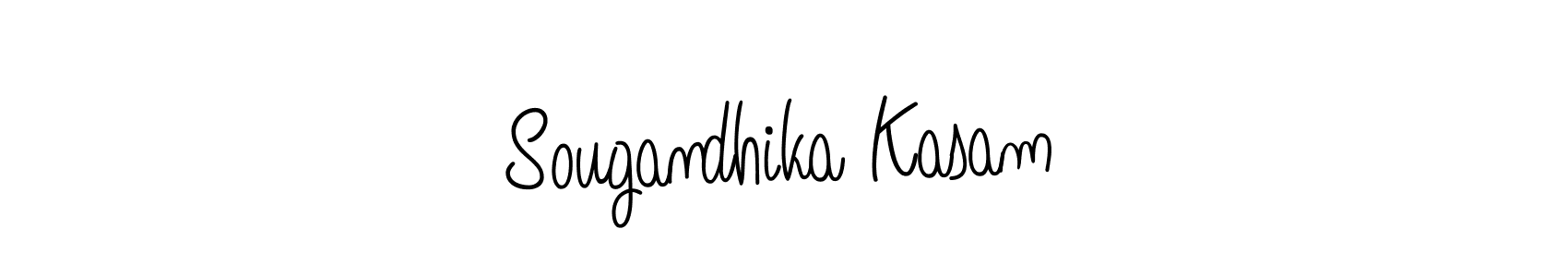 How to make Sougandhika Kasam name signature. Use Angelique-Rose-font-FFP style for creating short signs online. This is the latest handwritten sign. Sougandhika Kasam signature style 5 images and pictures png