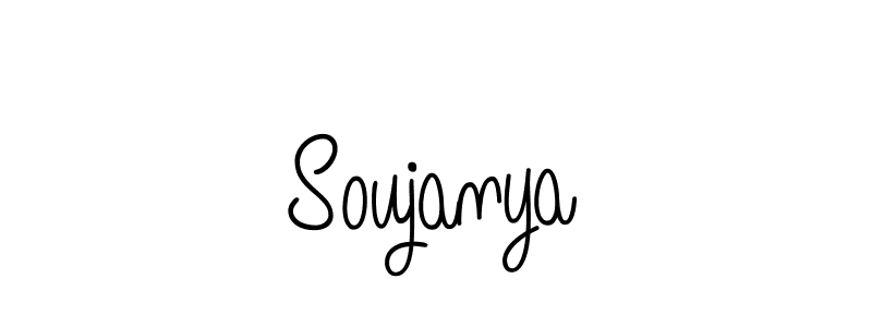 You should practise on your own different ways (Angelique-Rose-font-FFP) to write your name (Soujanya) in signature. don't let someone else do it for you. Soujanya signature style 5 images and pictures png