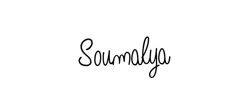 You should practise on your own different ways (Angelique-Rose-font-FFP) to write your name (Soumalya) in signature. don't let someone else do it for you. Soumalya signature style 5 images and pictures png