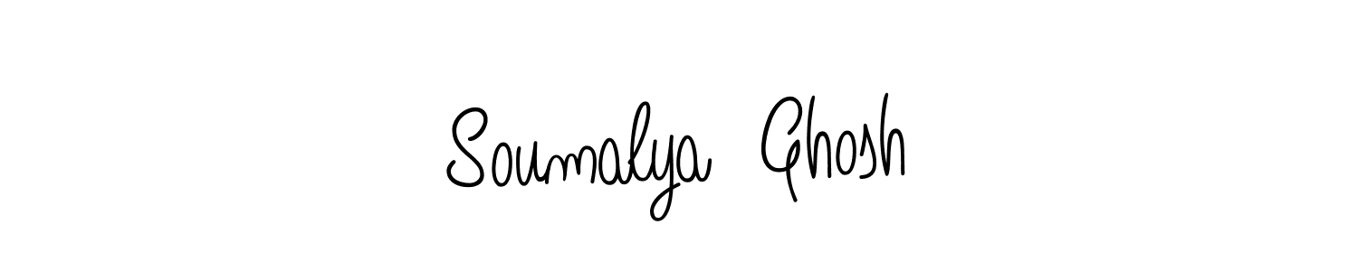 You should practise on your own different ways (Angelique-Rose-font-FFP) to write your name (Soumalya  Ghosh) in signature. don't let someone else do it for you. Soumalya  Ghosh signature style 5 images and pictures png