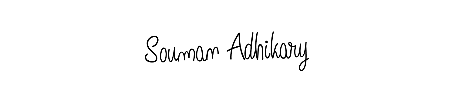 The best way (Angelique-Rose-font-FFP) to make a short signature is to pick only two or three words in your name. The name Souman Adhikary include a total of six letters. For converting this name. Souman Adhikary signature style 5 images and pictures png