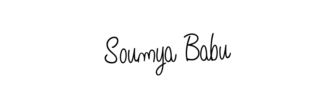 Soumya Babu stylish signature style. Best Handwritten Sign (Angelique-Rose-font-FFP) for my name. Handwritten Signature Collection Ideas for my name Soumya Babu. Soumya Babu signature style 5 images and pictures png